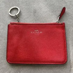 COACH レザー コインケース レッド