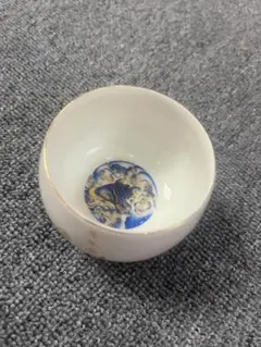 青色装飾の白1色茶碗