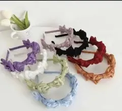 リボンカチューシャ　かわいい　レディース　女の子　ピンク　白　紫