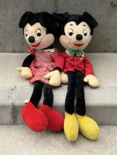 希少品❗️Disney ミッキー＆ミニー ぬいぐるみ2体セット ヴィンテージ日本製