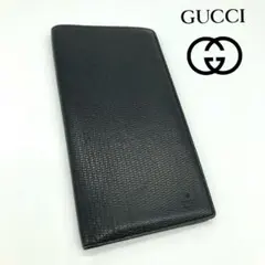 GUCCI グッチ 二つ折り 長財布 札入れ レザー ブラック
