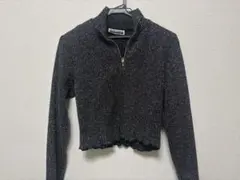 ラメ入り　ハイネックジッパー　トップス