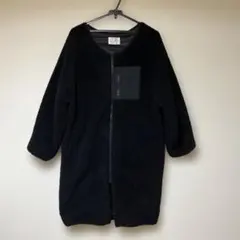 ボア素材 ブラック ロングコート