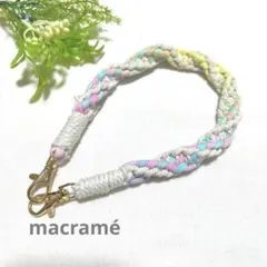 マクラメ　スマホショルダー　ハンドストラップ　ハンドメイド　No.76