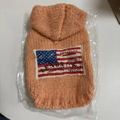 【D's chat】犬服 XSサイズ 国旗柄 ニット オレンジ