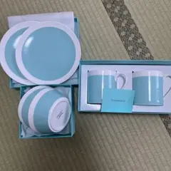 ティファニー　ブルーボーンチャイナ　マグ　プレート　ボウル　セット　新品未開封