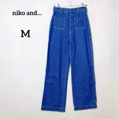 ニコアンド ハイウエスト ワイドデニムパンツ『M』コットン100のサムネイル