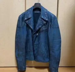 Ralph Lauren black label レザージャケット S 青系カモ