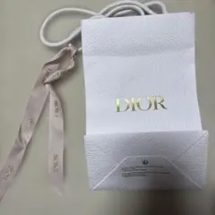 Dior ホワイトショッピングバッグ　ピンクリボン付き　ショッパー