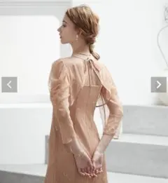 ボレロキャミワンピースレイヤード総レースパーティードレス　Lさいず　★☆