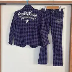 チャビーギャング スーツ 2点セット 120cm 紫　千鳥柄　入学式　入園式