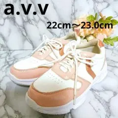 ✨オシャレ✨avv 23.0cm ホワイト ピンク アー ヴェヴェのサムネイル