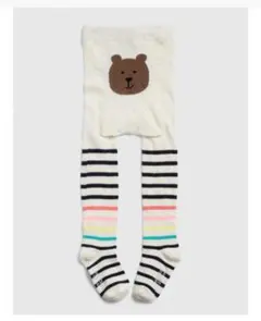 babyGAP ベビーギャップ　くまさんタイツ 　カラフルボーダー　 2-3y