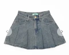 WEGO タックデニムミニスカパン デニム中濃 Fサイズ