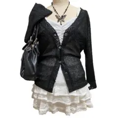 Y2K レースラメカーデ＋キャミ2点セット 平成GAL ダークコアダークコケット