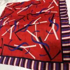 Yves Saint Laurent カサンドラ レッド 大判ハンカチ スカーフ