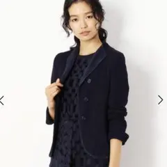 Gabardine K.T ギャバジン リブニット風プリーツジャケット 未使用品