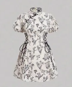 SHEIN ミニスカートチャイナドレス アイボリー XSサイズ