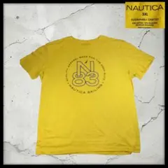 ノーティカ NAUTICA ロゴ Tシャツ 黄 3XL ゆるだぼUS古着イエローのサムネイル