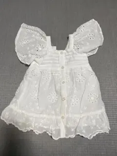 ZARA ホワイト 花柄フリル トップス　ブラウスチュニック