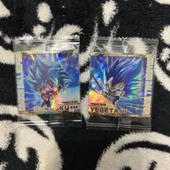 ドラゴンボールスーパー　2枚セット　ウエハースシール　ベジータ　孫悟空