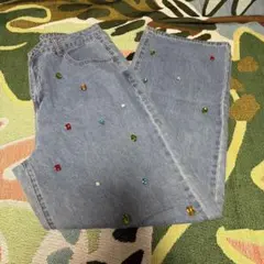 ビジュー　デニム　個性的