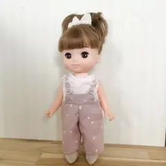 ハート柄サロペット（ピンク）＆レースカラーカットソーメルちゃん ソランちゃん 服のサムネイル