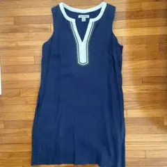 ノースリーブ ネイビー ワンピース