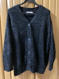 AZUL by moussy モヘヤライクニットカーディガン　ブラック M