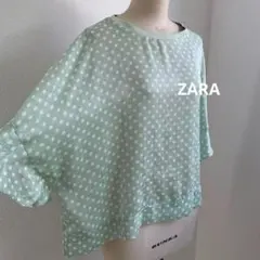 ZARA ドット柄プルオーバーブラウス