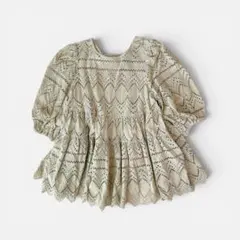 ◆美品◆ダナパリ◆カットワークレース七部袖ブラウス◆カーディガン◆ブラウン◆M ◇美品◇ダナパリ◇カットワークレース七部袖ブラウス◇カーディガン