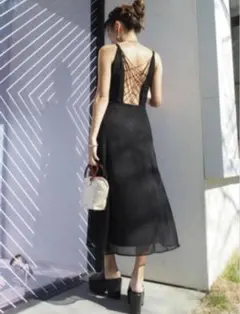 EVRIS バッククロスシアーワンピース