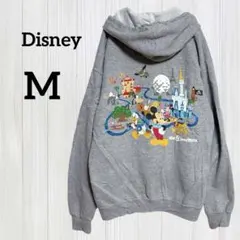訳あり Disney【M】ミッキー グレー パーカー フード付き トレーナー