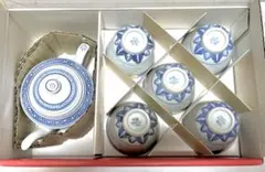 中国　茶器セット　景徳鎮製　急須1点・湯呑み5点　箱あり　☆未使用☆