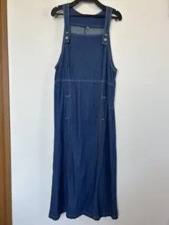 デニム ノースリーブ サロペットワンピース