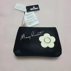 Mary Quant ブラック ポーチ 花モチーフ
