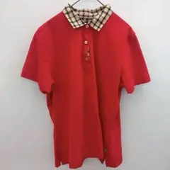 【40】ダックス ♡ チェック襟 ポロシャツ レッド