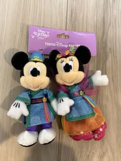 ミッキー　ミニー　ぬいぐるみバッジセット　七夕デイズ