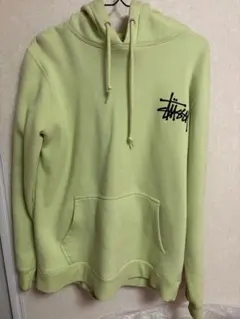 STUSSY ロゴ プルオーバー パーカー ライトグリーン