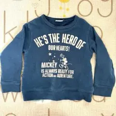 BREEZE ディズニー ミッキー トレーナー 子ども キッズ 青緑 110