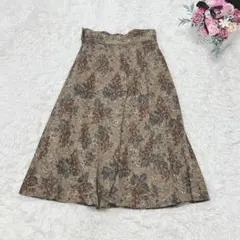 7355 ロングフレアスカート レディース レトロ ボトム シンプル 総柄 F