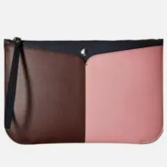 ケイトスペード ニコラ ラージ リスレット ブラウン×ピンク　クラッチバッグ