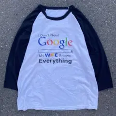 00s Google ラグラン Tシャツ プリント ホワイト ブラック 企業のサムネイル