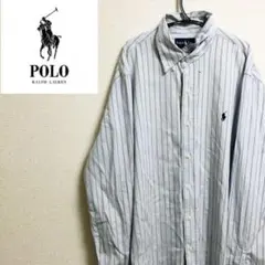 90s ラルフローレン BDシャツ　ストライプシャツ
