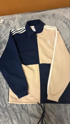 adidas ジップアップジャケット ネイビー/ベージュ S