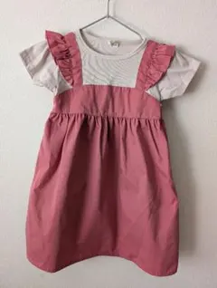 サマンサモスモス ドッキングワンピース S ピンク ガーリー フリル フレア