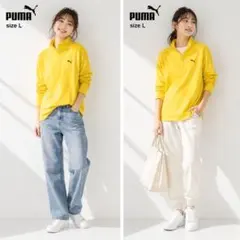 美品✨プーマ PUMA ハーフジップ ゴルフウェア OT L相当 黄色 刺繍ロゴのサムネイル