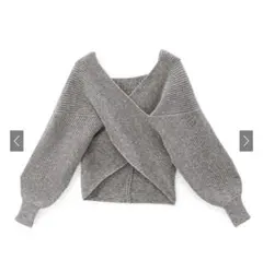 GRL カシュクールニットトップス グレー