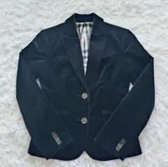 BURBERRY BLUELABEL テーラードジャケット メガチェック ベロア