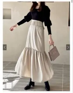 GRL ベルト付きマーメイドスカート オフベージュ nh62